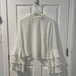 Forever21 white blouse, statement sleeves